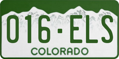 CO license plate 016ELS