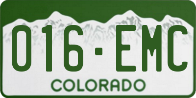 CO license plate 016EMC