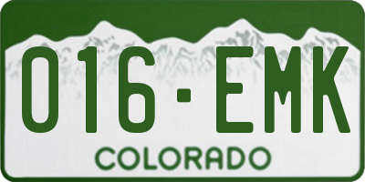CO license plate 016EMK
