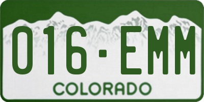 CO license plate 016EMM