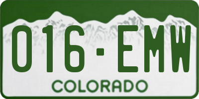 CO license plate 016EMW