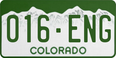 CO license plate 016ENG