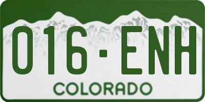 CO license plate 016ENH