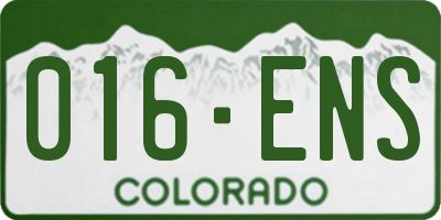CO license plate 016ENS