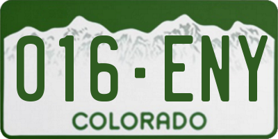 CO license plate 016ENY