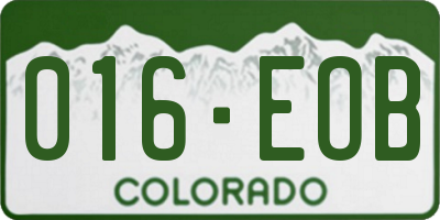 CO license plate 016EOB