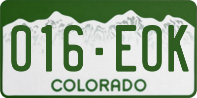 CO license plate 016EOK