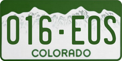 CO license plate 016EOS