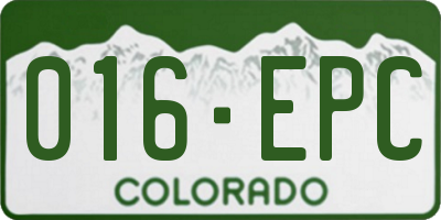 CO license plate 016EPC