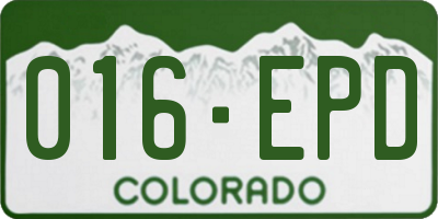 CO license plate 016EPD