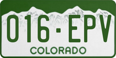 CO license plate 016EPV