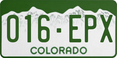 CO license plate 016EPX