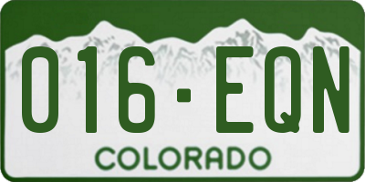 CO license plate 016EQN