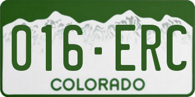 CO license plate 016ERC