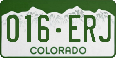 CO license plate 016ERJ