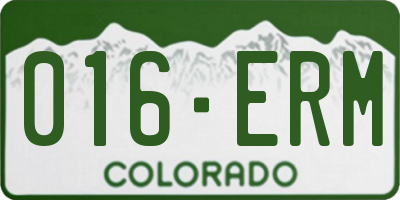 CO license plate 016ERM