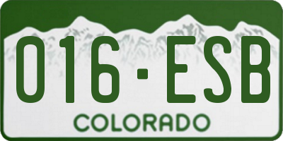 CO license plate 016ESB