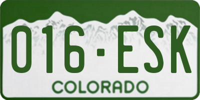 CO license plate 016ESK