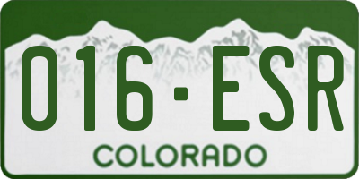 CO license plate 016ESR