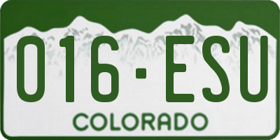 CO license plate 016ESU