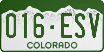 CO license plate 016ESV