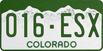 CO license plate 016ESX