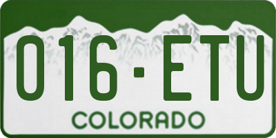 CO license plate 016ETU