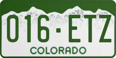 CO license plate 016ETZ
