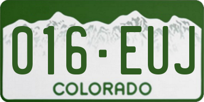 CO license plate 016EUJ