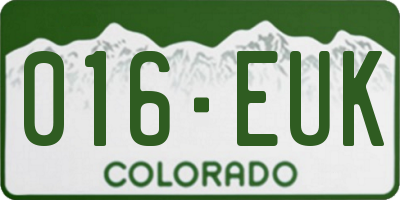 CO license plate 016EUK