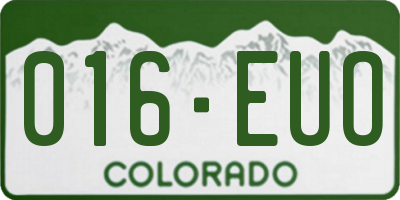 CO license plate 016EUO
