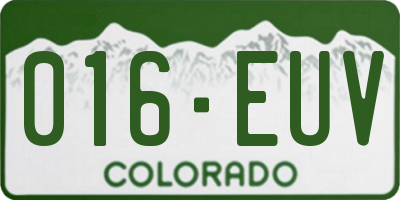 CO license plate 016EUV