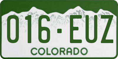 CO license plate 016EUZ
