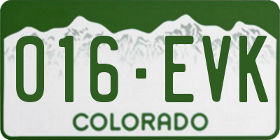 CO license plate 016EVK