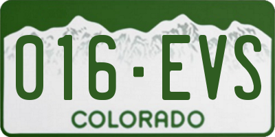 CO license plate 016EVS