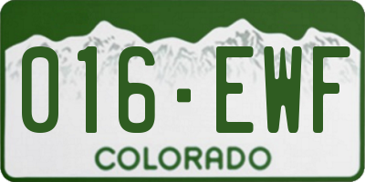 CO license plate 016EWF