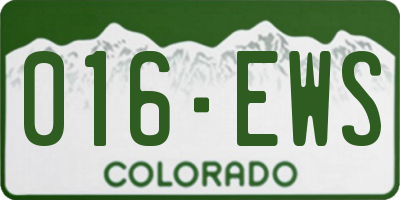 CO license plate 016EWS