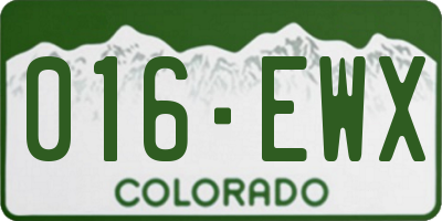 CO license plate 016EWX
