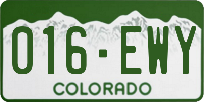 CO license plate 016EWY
