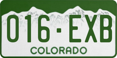 CO license plate 016EXB