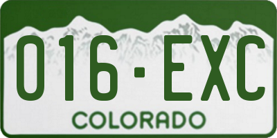 CO license plate 016EXC