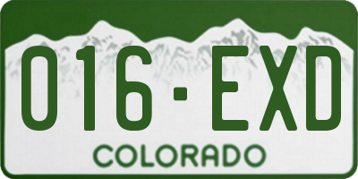 CO license plate 016EXD