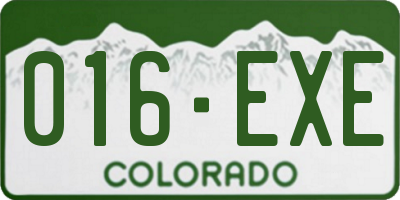 CO license plate 016EXE