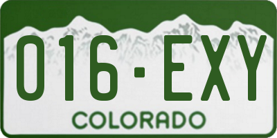 CO license plate 016EXY