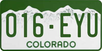 CO license plate 016EYU