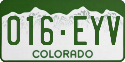 CO license plate 016EYV