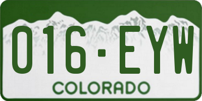 CO license plate 016EYW