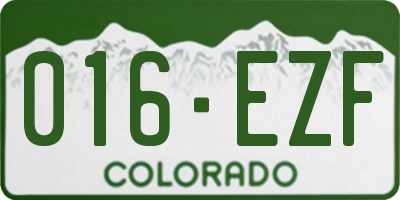 CO license plate 016EZF