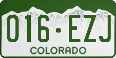 CO license plate 016EZJ
