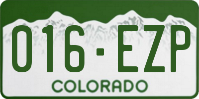 CO license plate 016EZP